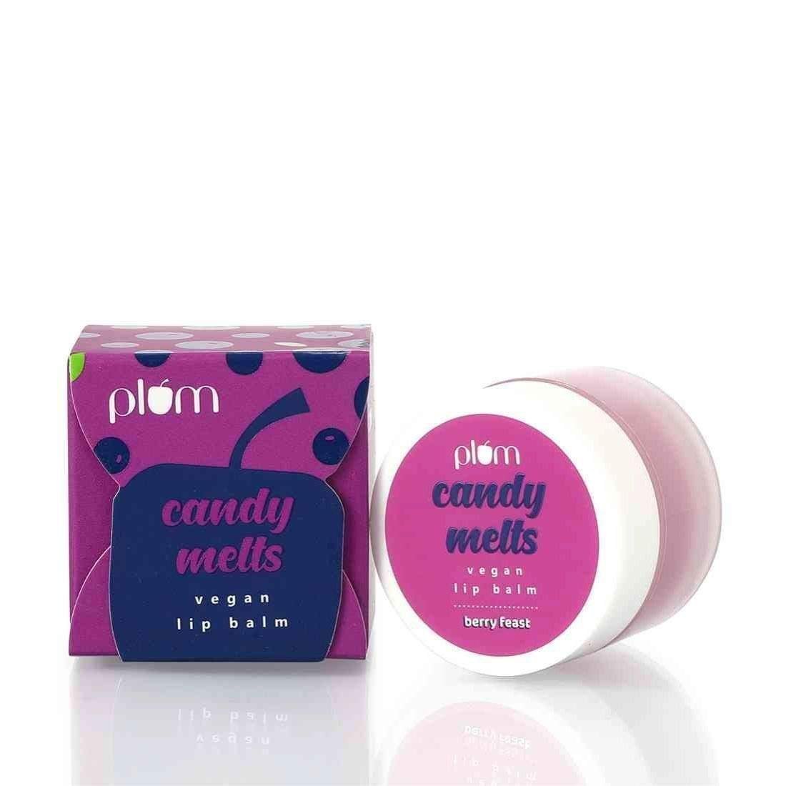 uk51sE0TSeSmL-1-1.jpg Plum Candy Melts Vegan Lip Balm | Berry Feast | For Dry & Chapped Lips | Natural SPF with Vitamin A | Natural UV Protection | Ultra Moisturization | Added Shine | 100% Vegan | Paraben Free | 12g - Fast UK Delivery - Image 1
