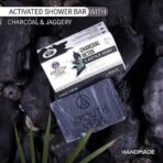 Ayouthveda Charcoal Detox Soap | A Powerful Blend of CharcoalJaggery & Five Nourishing Oils | Handmade Castile Soap Without Any Harsh Chemical | For Clear & Dirt Free Skin (Pack Of 3-110g each) - Fast UK Delivery - Image 3