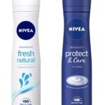 Nivea Female Deodorant Spray, Protect & Care, 150Ml And Deodorant Spray, Fresh Natural, 150Ml, Pack Of 1 - Fast UK Delivery