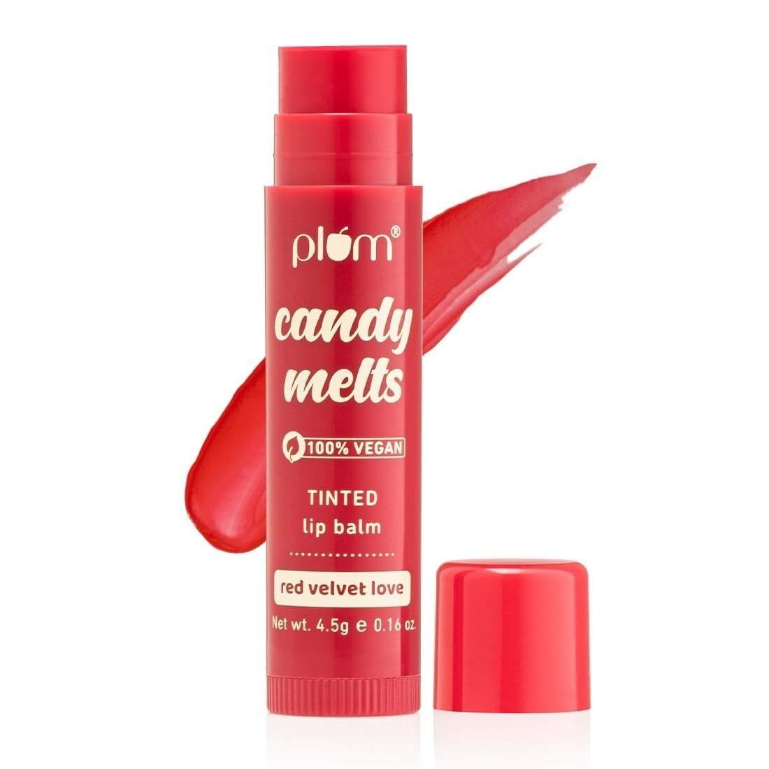 uk51sXGjIvBqL-1-1.jpg Plum Candy Melts Red Velvet Love Tinted Lip Balm | Moisturizes & Nourishes | Hydrates Dry & Chapped Lips | 100% Vegan | 4.5g - Fast UK Delivery - Image 1