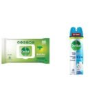 Dettol Disinfectant Skin & Surface Sanitizing Wipes, Original 80 Count| Safe on Skin| & Dettol Disinfectant Sanitizer Spray for Germ Protection - Fast UK Delivery