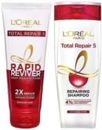 L'Oreal Paris Rapid Reviver Total Repair 5 Deep Conditioner, 180ml & L'Oreal Paris Total Repair 5 Repairing Shampoo with Keratin XS, 192.5ml - Fast UK Delivery - Image 2