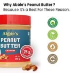 Abbie's Peanut Butter Crunchy (340g - Pack of 2) with 26g Protein Per 100g Serving, Zero Trans Fat/Cholesterol, Keto Friendly,100% Vegan, Good Source of Fat for Athletes, Body Builders - Fast UK Delivery - Image 5