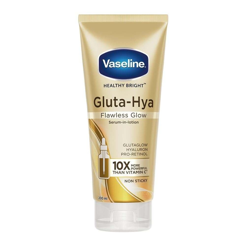 uk51tw0F-idVL-1-1.jpg Vaseline Gluta-Hya Flawless Glow Lotion for Face & Body | Gives Brighter Skin | Glutathione & Pro-Retinol Infused Moisturizer, 200ml - Fast UK Delivery - Image 1