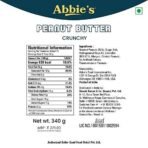 Abbie's Peanut Butter Crunchy (340g-Pack of 1) with 26g Protein Per 100g Serving, Zero Trans Fat/Cholesterol, Keto Friendly,100% Vegan, Good Source of Fat for Athletes, Body Builders - Fast UK Delivery - Image 5