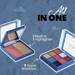 MARS Face and Eye Makeup Kit for Women | 9 Highly Pigmented Eyeshadows with Blusher and Highlighter | Attached Mirror (16.0 gm) (Multicolor-01) - Fast UK Delivery - Image 4
