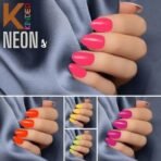 KINDED Nail Paint Long Lasting Lacquer Quick Drying Nail Polish Enamel for Girls Women (9 ml each, Glossy Finish, Combo Pack Set of 5 Neon Shades Pink Orange Yellow Green Magenta 01 to 05) - Fast UK Delivery - Image 4