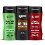 Beardo DeTan , Godfather & B-acne Clear Body Wash for Men ( 200ml x 3) | Complete Skin Care Set for Men - Deep Cleansing, Acne-Fighting & Tan Removal Body Wash | Ideal for Oily & Acne-Prone Skin | Perfect Skincare Kit for Men with Acne & Tan Issues -| Ultimate Grooming Solution for Healthy, Clean Skin - Fast UK Delivery - Image 2
