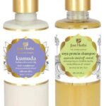 Just Herbs Kumuda Indian White Waterlily Conditioner, 200Ml And Dandruff Control Ayurvedic Soya Protein Shampoo, All, Count 2 - Fast UK Delivery
