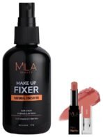 MILA Beaute Makeup Fixer |Makeup Setting Spray | Dermatalogically Tested 75ml Pro Matte Lipstick | Creamy Matte Lipstick | Shade - Raazi, 4.2g - Fast UK Delivery