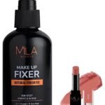 MILA Beaute Makeup Fixer |Makeup Setting Spray | Dermatalogically Tested 75ml Pro Matte Lipstick | Creamy Matte Lipstick | Shade - Raazi, 4.2g - Fast UK Delivery