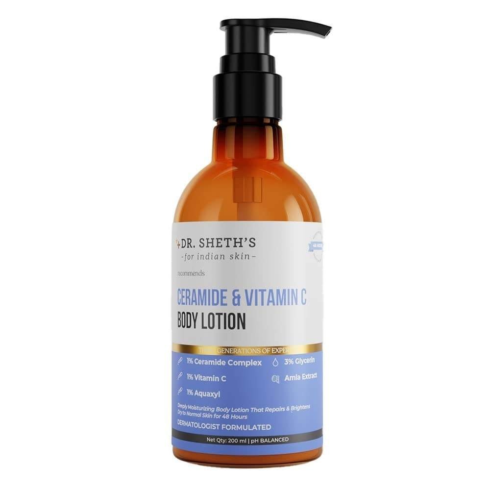 uk51ubDua0ZKL-1-1.jpg Dr. Sheth's Ceramide & Vitamin C Body Lotion | Deeply Moisturizing Body Lotion That Repairs & Brightens Skin | 200 ml - Fast UK Delivery - Image 1