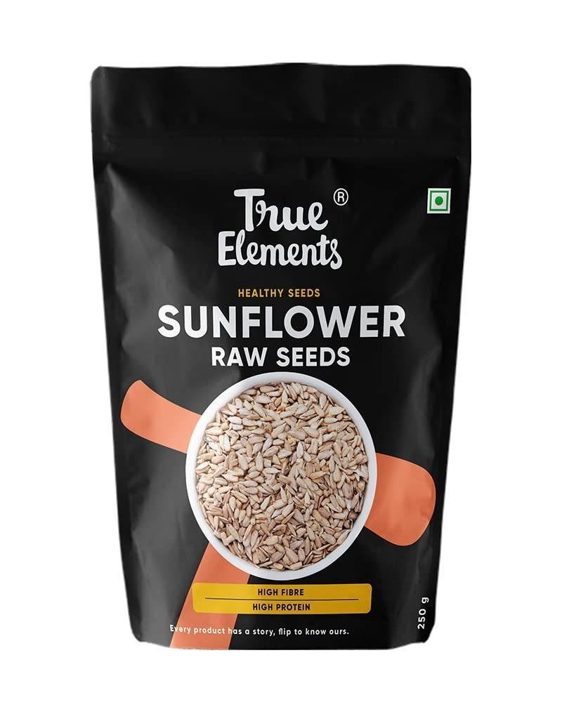 uk51ucTRqX3eL-1.jpg True Elements Sunflower Seeds 250g - Raw Seeds for Eating | Healthy Snacks | High in Vitamin, Fibre & Protein Seeds | Non - GMO Seeds | Diet Food | Gluten free | Premium Raw Sunflower Seeds - Fast UK Delivery - Image 1