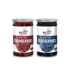 Berries And Nuts Dried Cranberry & Blueberry Combo | Cranberries 200 Grams & Blueberries 200 Grams - Fast UK Delivery