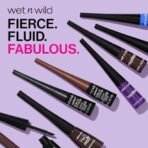 Wet n Wild Megaliner Liquid Eyeliner, Rich, Fluid and Pigmented Formula with Precise and Flexible Applicator, Dries Quickly, Black Shade - Fast UK Delivery - Image 3