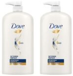 Dove Intense Repair Shampoo 1 L, Repairs Dry and Damaged Hair, Strengthening Shampoo for Smooth & Strong Hair - Mild Daily Shampoo for Men & Women (Pack of 2) - Fast UK Delivery