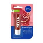 NIVEA Shine Caring Lip Balm, Pomegranate, 4.8G, Red - Fast UK Delivery