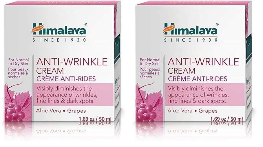 uk51w0LkqQIzL-1-1.jpg Himalaya Anti-Wrinkle Cream For Men/Women With Aloevera & Grapes | Reduce Wrinkles, Fine Lines & Age Spots | Clinically Tested Aha-Rich Formula | No Alcohol-No Parabens | For Normal To Dry Skin| 50G - Fast UK Delivery - Image 1
