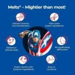 Wellbeing Nutrition Marvel Captain America Melts | Multivitamin for Kids (6+) to Improve Overall Growth & Develpoment with Vitamin A, B-Complex, C, D & Iron | Tropical Berry Flavor (30 Oral Strips) - Fast UK Delivery - Image 4