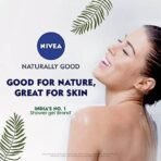 Nivea Naturally Good Body Wash, Plum Blossom & Oil Shower Gel, No Parabens, Vegan Formula, 98% Natural Origin Ingredients For Gentle Cleansing, 300ml - Fast UK Delivery - Image 3