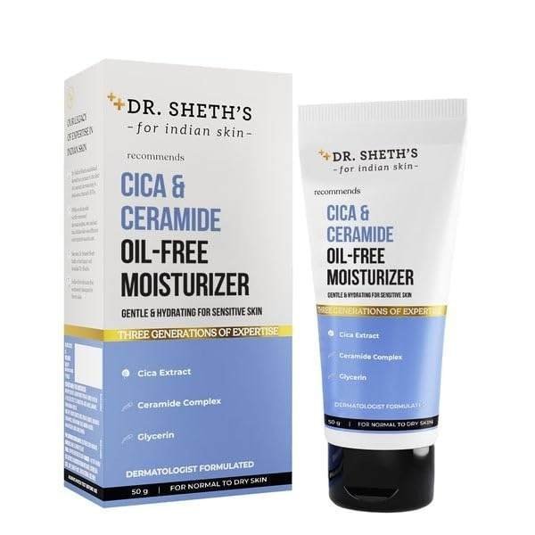 uk51wmYqb28NL-1-1.jpg Dr. Sheth's Cica & Ceramide Oil-Free Moisturizer | Barrier Repairing & Hydrating | Lightweight Moisturiser |For Men & Women | 50g - Fast UK Delivery - Image 1