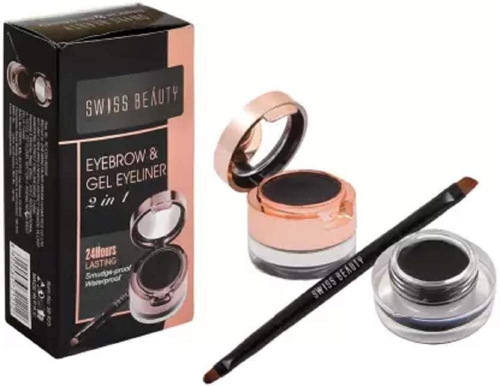 uk51x-beAgbmL-1-1.jpg Swiss Beauty EYEBROW & GEL EYE LINER 2 IN 1 3G+4G 7 g (Hot Nude, Grey) - Fast UK Delivery - Image 1