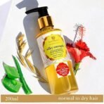 Just Herbs Silky Strength Aloevera Wheatgerm Moisturizing Shampoo for Dry and Brittle Hair-200 ML & Ayurvedic Anti-Dandruff Soya Protein Herbal Shampoo, For Men & Women, Chemical Free - 200 ML - Fast UK Delivery - Image 5
