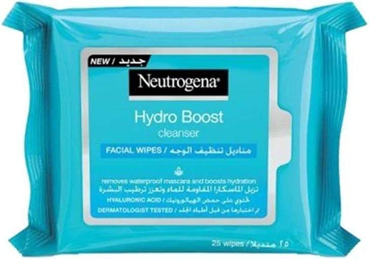 uk51x3T8U5VqL-1-1.jpg Neutrogena Hydro Boost Facial Wipes Cleanser 25 Wipes - Fast UK Delivery - Image 1