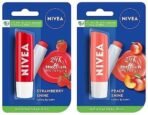 NIVEA Lip Balm, Fruity Strawberry Shine And NIVEA Lip Balm, Fruity Peach Shine,4.8 g (Pack of 2) - Fast UK Delivery - Image 2