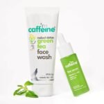 mCaffeine Green Tea & Vitamin C Daily Face Glow Duo with Face Wash and Face Serum | Cleanses, Reduces Dark spots & Pigmentation | 2 Step Daily Routine for Women & Men | 130ml - Fast UK Delivery