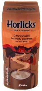 Horlickss Chocolate Hot Malty Goodness Drink Mix, High in Calcium, Zinc and Vitamins C, D and B12, 400 Gm (UK) - Fast UK Delivery