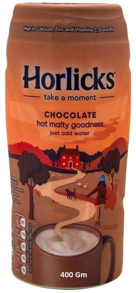 uk51xUvCRkicL-1.jpg Horlickss Chocolate Hot Malty Goodness Drink Mix, High in Calcium, Zinc and Vitamins C, D and B12, 400 Gm (UK) - Fast UK Delivery - Image 1