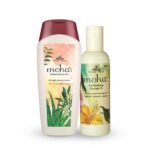 moha: Herbal Shower Gel 200 ml And Rejuvenating Massage Oil 200ml Combo | Soft Supple and Moisturised Skin with Aloe, Tea Tree, Neem and Orange | Herbal Body Wash Gel and Massage Oil - Fast UK Delivery