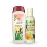 moha: Herbal Shower Gel 200 ml And Rejuvenating Massage Oil 200ml Combo | Soft Supple and Moisturised Skin with Aloe, Tea Tree, Neem and Orange | Herbal Body Wash Gel and Massage Oil - Fast UK Delivery