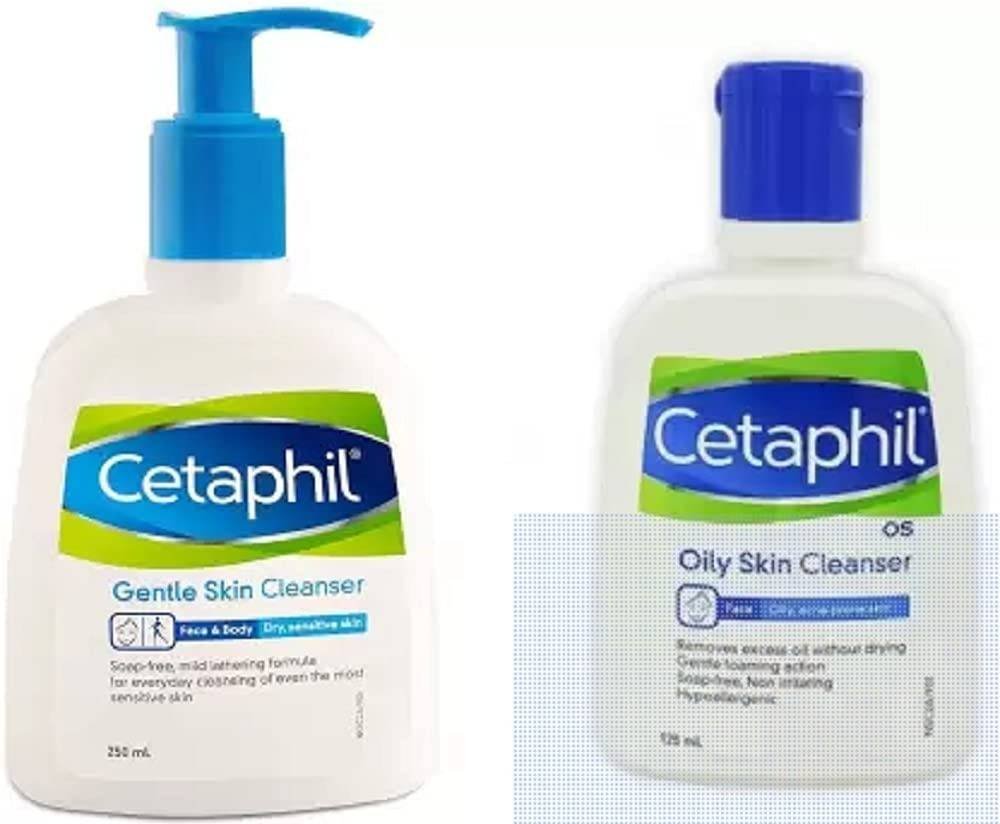 uk51xVstdtwPL-1-1.jpg Cetaphil Cleanser kit for Dry, Sensitive & Oily Skin Dry & Sensitive Skin Cleanser 250ml, Oily Skin Cleanser 125ml (375 ml) - Fast UK Delivery - Image 1