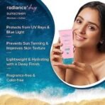 Aqualogica Radiance+ Dewy Sunscreen SPF 50+ PA+++ | Lightweight texture for oily, combination, acne prone skin | Broad spectrum protection | No white cast, Non greasy | For Men & Women | 80g - Fast UK Delivery - Image 6