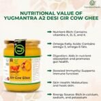 Yugmantra Organic Foods 100% Pure Natural Desi Gir Cow Ghee (500 ml x 2 = 1 litre) in Glass Bottle Prepared from A2 Milk Bilona Method-Immunity Superfood Helps Reduces Joint - Fast UK Delivery - Image 3