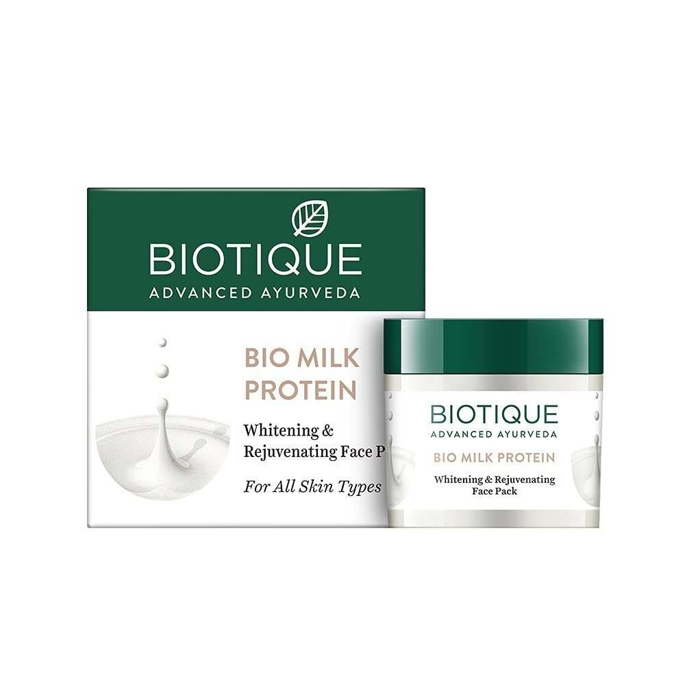 uk51xuErkbGXL-1-1.jpg Biotique Milk Protein Instant Glow Brightening Face Pack For All Skin Types, 50gm - Fast UK Delivery - Image 1