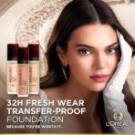 L'Oreal Paris Liquid Foundation, Oil Absorbing Formula, Transferproof, Heatproof and Long-lasting, Infallible 32H Fresh Wear, 140 Golden Beige, 30ml - Fast UK Delivery - Image 5