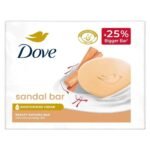 Dove Sandalwood Beauty Bar for Naturally Glowing Skin with 100% Natural Origin Sandalwood and Real Saffron Extracts 125g (Pack of 3) - Fast UK Delivery