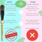 KINDED Flat Foundation Face and Neck Makeup Brush Professional Series for Makeup Beauty with Smooth Soft Synthetic Hair Bristles Anti Rust Aluminium Ferrule Natural Wooden Handle Grip - Fast UK Delivery - Image 5