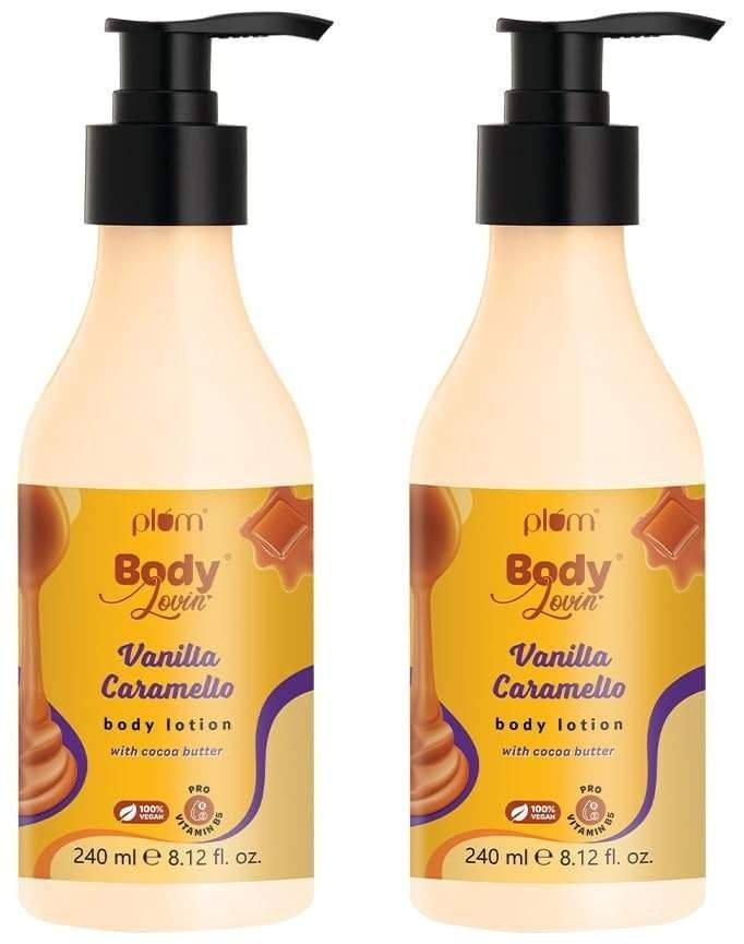 uk51yQ78Mfm9L-1-1.jpg Plum BodyLovin' Vanilla Caramello Body Lotion | Cocoa Butter & Vitamin B5 For Deep Moisturization| Non-Greasy | Soft & Glowing Skin| For Dry to Very Dry Skin | Warm & Cozy Vanilla Fragrance (240 ml) - Fast UK Delivery - Image 1