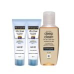 Neutrogena Travel Combo Ultra Sheer SPF 50 30Ml For Sensitive Skin (Pack Of 2) And Deep Clean Facial Cleanser Free, 2 Count - Fast UK Delivery