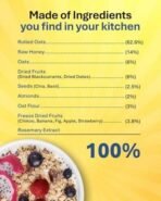 True Elements Whole Oatmeal 1kg | Overnight Oats | Breakfast Food | Healthy Diet | Oatmeal for breakfast | Oats with Chia Seeds, dryfruits and nuts | No added refined sugar | 68% Rolled Oats, Chikoo, Banana, Fig, Strawberry, Apple | 9.8g Protein - Fast UK Delivery - Image 3