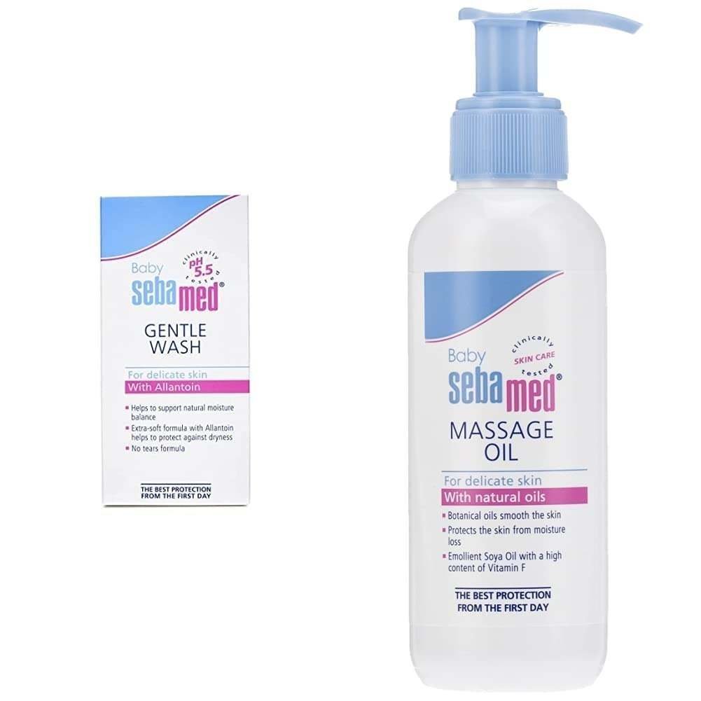 uk51z-Si7kCL-1.jpg Sebamed Extra Soft Baby Wash (50ml) & Baby Massage Oil, 150ml Combo - Fast UK Delivery - Image 1