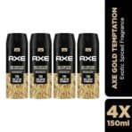 Axe Gold Temptation Long Lasting Deodorant Bodyspray For Men 150 ml, Pack of 4 - Fast UK Delivery - Image 3