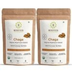 Rooted Actives Siberian Chaga Mushroom Capsules (60Gm) | Blood Sugar, Heart & Immunity | Usda Organic | 35% Beta Glucans | Certified Organic Siberian | Pack Of 2 - Fast UK Delivery - Image 2