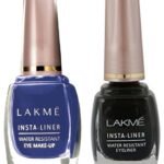 LAKME Insta Liquid Eye Liner, Black 9 ml & Lakme Insta Eye Liner, Blue 9 ml Matte Finish - Fast UK Delivery
