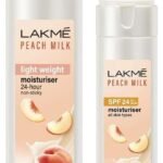 LAKME Peach Milk Face Moisturizer 200 ml & LAKME Peach Milk Moisturizer SPF 24 Sunscreen Lotion - Fast UK Delivery