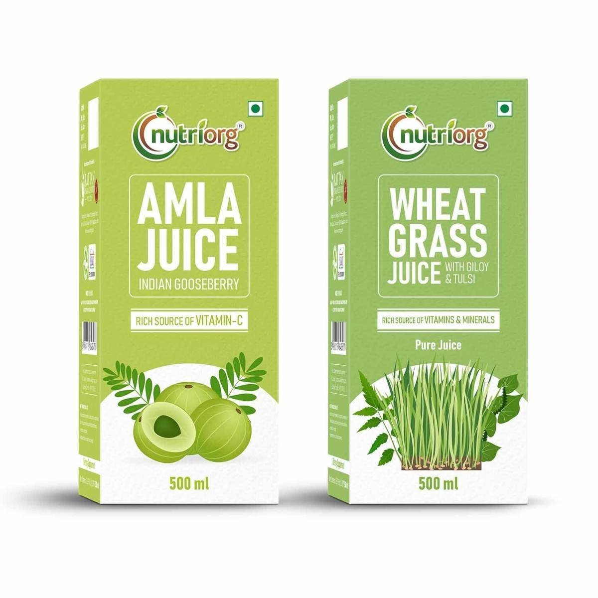 uk61-7i9jNhzL-1.jpg Nutriorg Amla & Wheat Grass Juice - 500 ml | Company Own Farmlands | Immunity Booster | Detoxification - Fast UK Delivery - Image 1